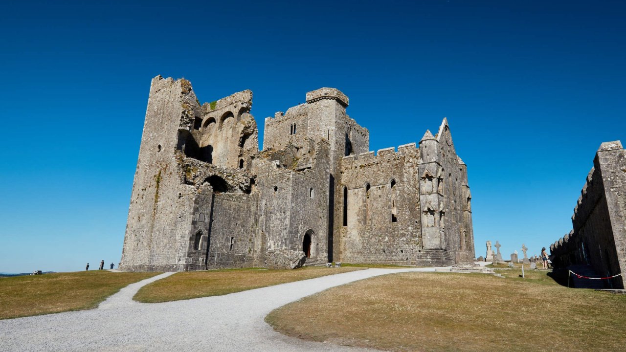 stone church with blue sky 